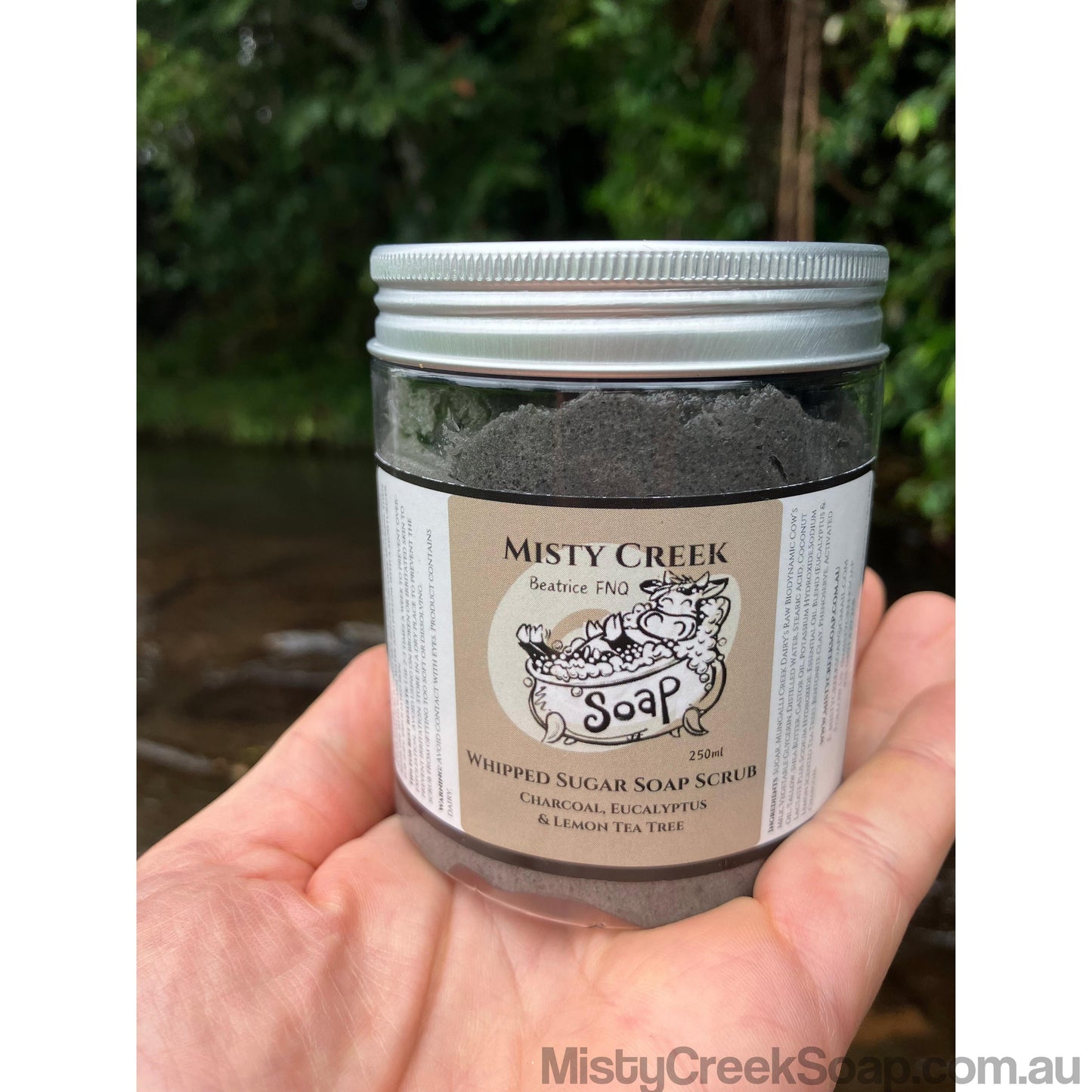 Charcoal, Eucalyptus & Lemon Tea Tree Whipped Sugar Soap Scrub 250ml