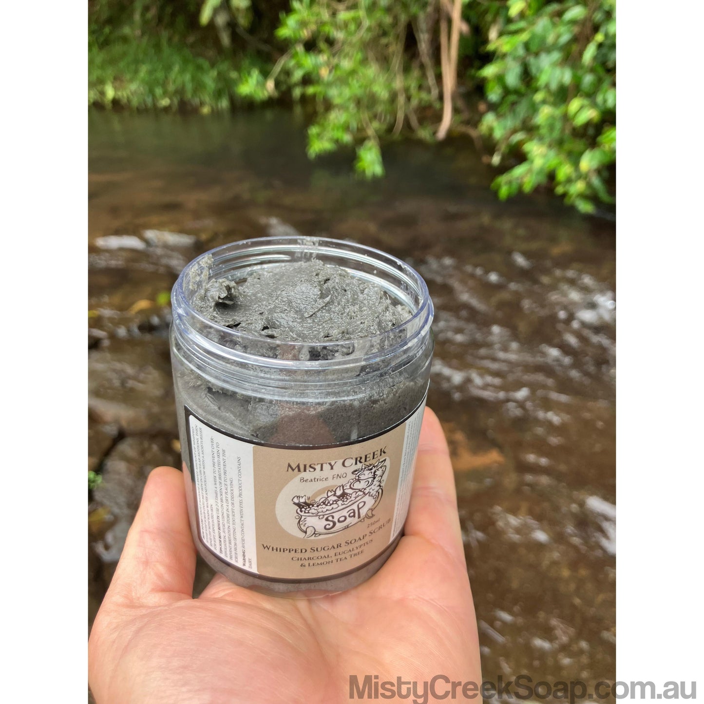 Charcoal, Eucalyptus & Lemon Tea Tree Whipped Sugar Soap Scrub 250ml
