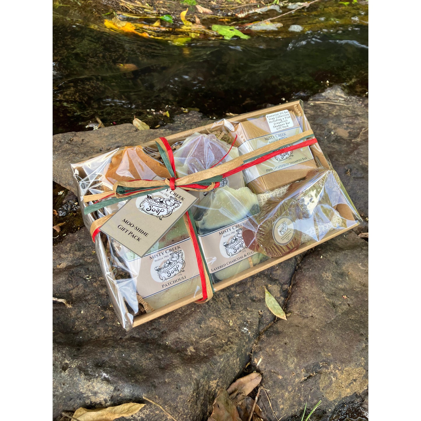 Essential Oil Bar Soap Gift Pack with Pink Grapefruit Shampoo Bar