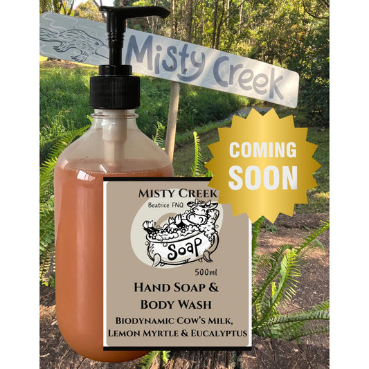 Biodynamic Cow’s Milk, Lemon Myrtle & Eucalyptus Hand Soap & Body Wash