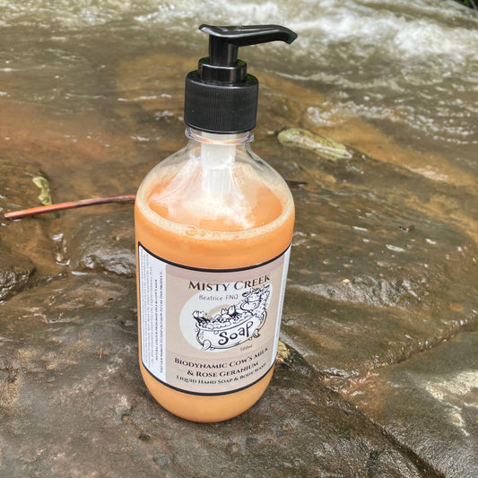 Biodynamic Cow’s Milk & Rose Geranium Liquid Hand Soap & Body Wash