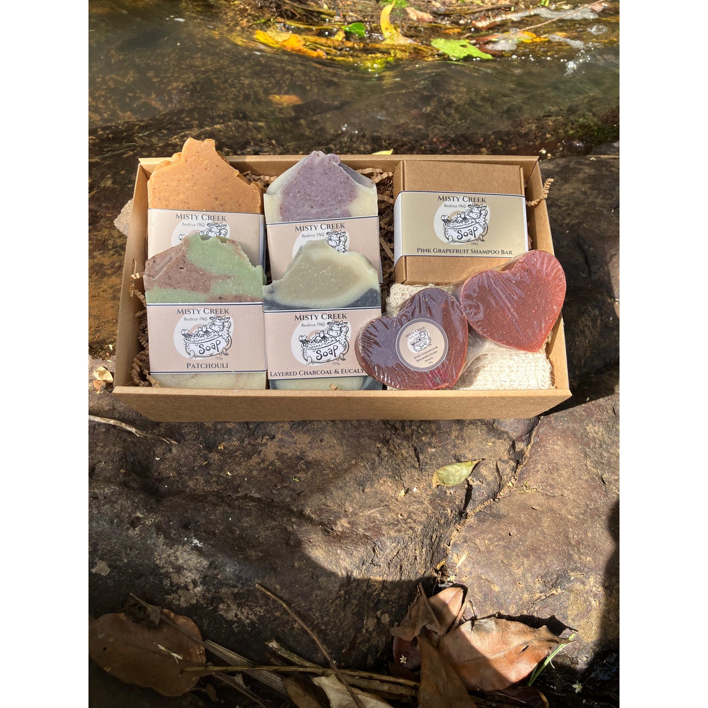 Essential Oil Bar Soap Gift Pack with Pink Grapefruit Shampoo Bar