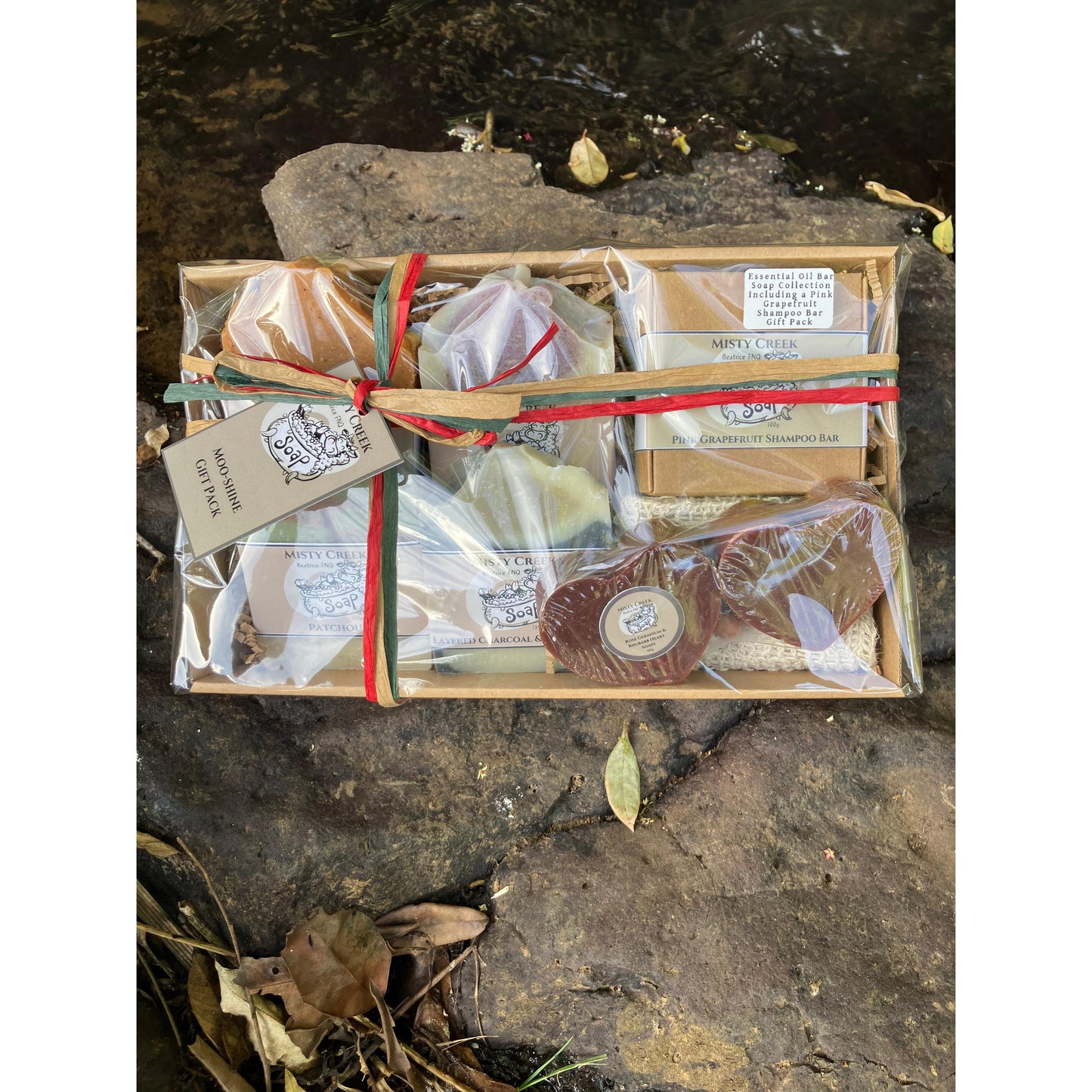 Essential Oil Bar Soap Gift Pack with Pink Grapefruit Shampoo Bar