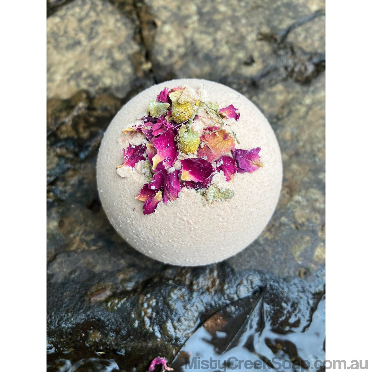 Handcrafted Rose Geranium Essential Oil Bath Bomb