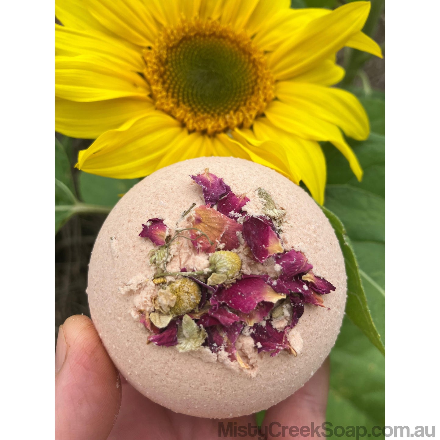 Handcrafted Rose Geranium Essential Oil Bath Bomb