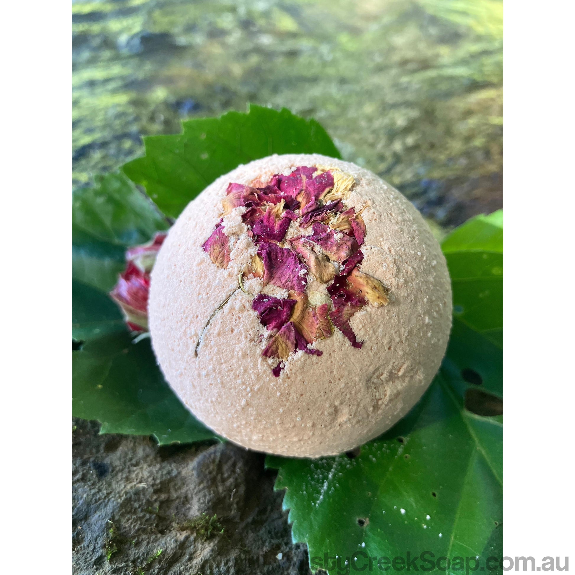 Handcrafted Rose Geranium Essential Oil Bath Bomb