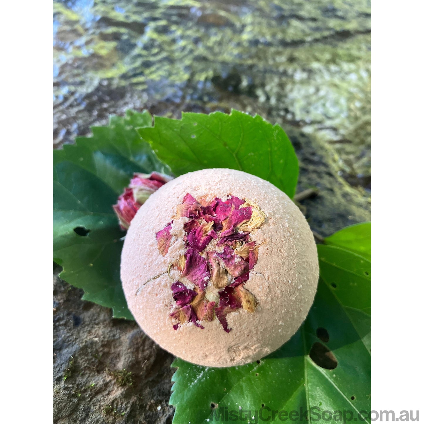 Handcrafted Rose Geranium Essential Oil Bath Bomb