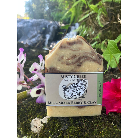 Biodynamic Cow’s Milk, Mixed Berry & Clay Soap - 86% Organic Ingredients