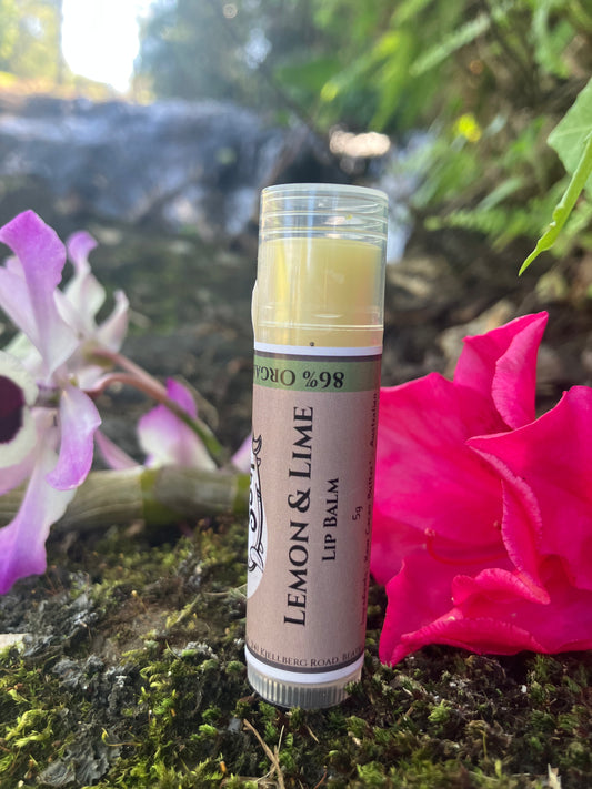 Lemon & Lime Essential Oil Lip Balm - 86% Organic Ingredients