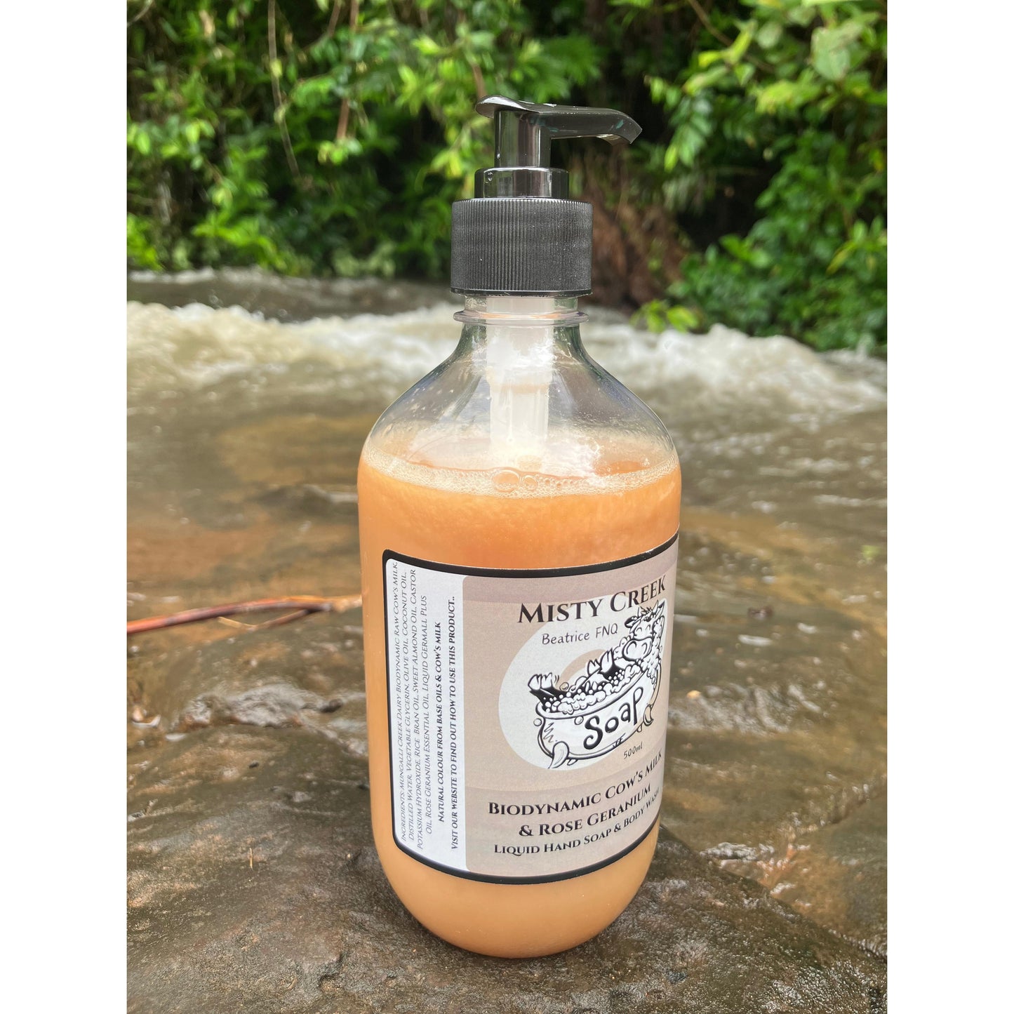 Biodynamic Cow’s Milk & Rose Geranium Liquid Hand Soap & Body Wash