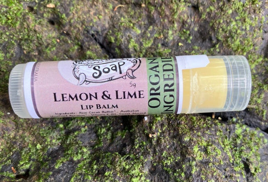 Lemon & Lime Essential Oil Lip Balm - Organic Ingredients